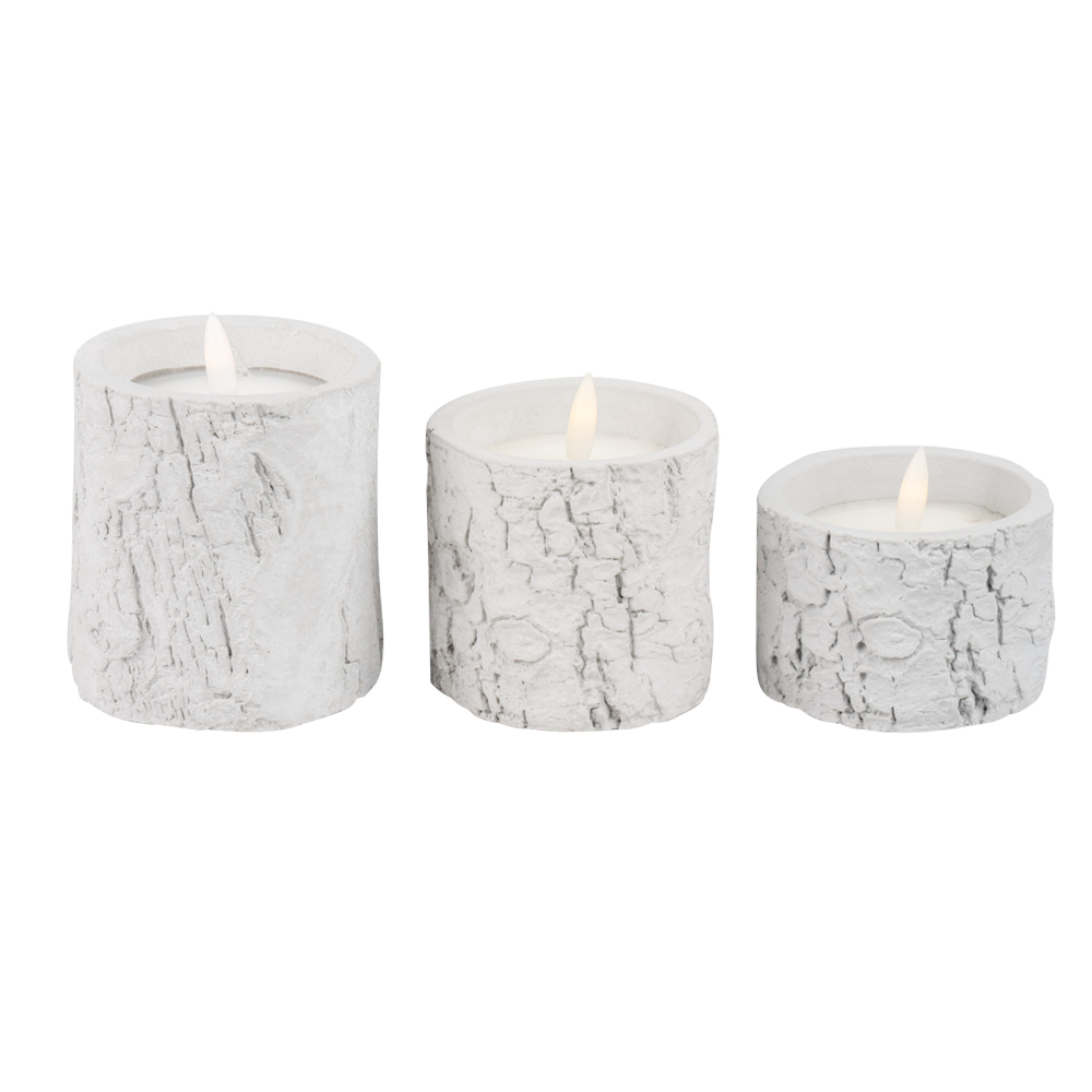 LED bez plameňa 3D cementu skutočná vosková batéria ovládala sviečka